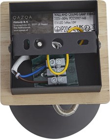 Priemyselný reflektor čierny s drevom otočný a naklápací - Jakub