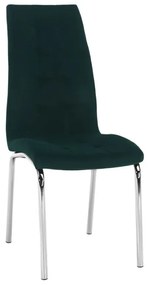 Kondela Jedálenská stolička, smaragdová Velvet látka/chróm, GERDA NEW
