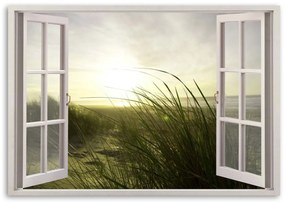 Obraz na plátně Výhled z okna Plážová tráva - 90x60 cm