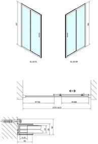 Polysan, EASY LINE sprchové dvere 1600mm, číre sklo, EL1815