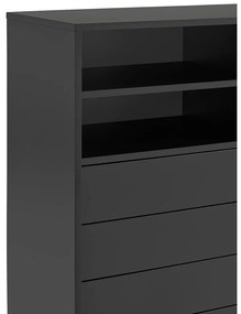 Čierno-antracitová vysoká komoda s posuvnými dverami 120x140 cm Nube – Teulat