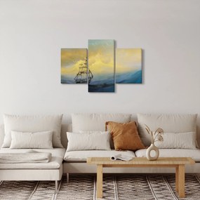 Obraz - Maľba lode na mori (90x60 cm)