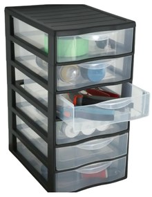 Úložný box so 6 zásuvkami, antracitová farba, OFFICEMIX