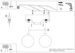 Sollux SL.1683 - Stropné svietidlo BULBO 2xG9/8W/230V buk/biela