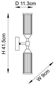 Endon 92229 - Nástenné svietidlo TOUR 2xG9/3W/230V mosadz