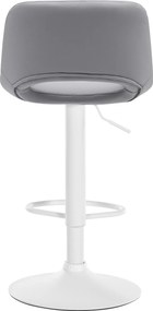 Barová stolička Camden - koženka, biely rám - Sivá
