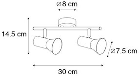 Stropné bodové svetlo bronzové otočné a nakloniteľné - Karin 2