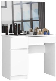 Toaletný stolík so zrkadlom CLP P-2/SL 900x600 ľavý, biely