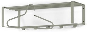 Sivozelený kovový nástenný vešiak s poličkou 70 cm Rex – Spinder Design