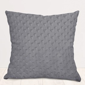 Biante Detská obliečka na vankúš Minky 3D srdiečka MKS-005 Tmavo sivá 50 x 50 cm