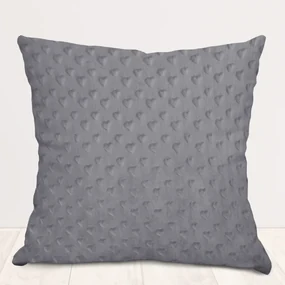 Biante Detská obliečka na vankúš Minky 3D srdiečka MKS-005 Tmavo sivá 50 x 60 cm