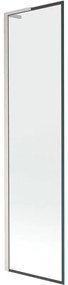 Mexen Next L, 1-krídlová vaňová zástena 50 x 150 cm, 6mm číre sklo-čierny vzor, 6mm číre sklo, profil brúsená oceľ, 895-050-000-03-70-97