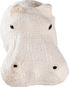 Béžová antik nástenná dekorácia hlava hroch Hippo L - 17*24*21 cm