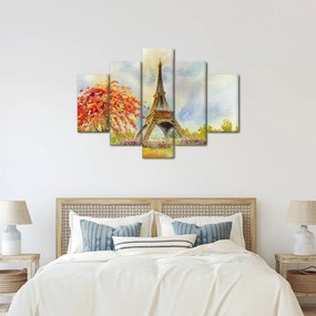 Maľovaný obraz Eiffelovej veže (150x105 cm)