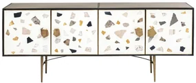 Terrazzo komoda biela/sivá 183x77 cm