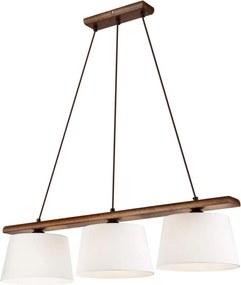Závesný luster na lanku AIDA 3xE27/60W/230V dub/orech