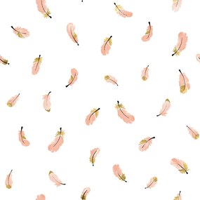 Detská tapeta 10 m x 50 cm Gold Feathers – Lilipinso