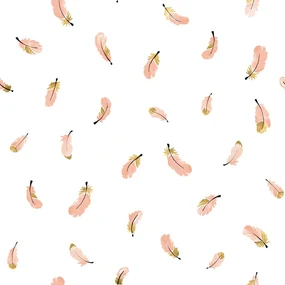 Detská tapeta 10 m x 50 cm Gold Feathers – Lilipinso