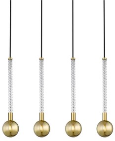 Zuma Line P0583-04A-2GHF - Luster na lanku MIDA 4xG9/6W/230V mosadz