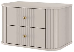 Nočné stolíky na stenu Vespera 56 cm - 2 ks - kašmírová / zlatá