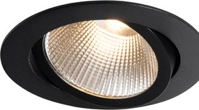 Sada 6 zapustených bodových svetiel čierna 9,5 cm vrátane LED 1300 lm stmievateľné IP65 - Gaius