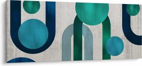 Obraz - Čiary a kruhové tvary (120x50 cm)