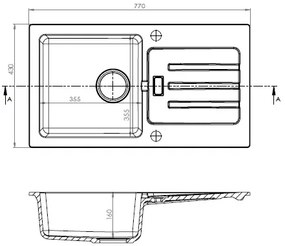 ALVEUS CZ VICTORIA 30 / 55 béžová (770x430mm)+pop-up sifon F