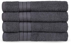 Antracitové froté bavlnené uteráky v súprave 4 ks 50x100 cm – Good Morning
