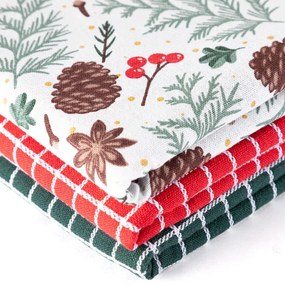 Bavlnené utierky ŠIŠKY NA BIELEJ 45 × 70 cm, 3 ks