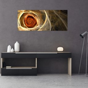 Obraz - Abstraktné ruže v ohnivých farbách (120x50 cm)