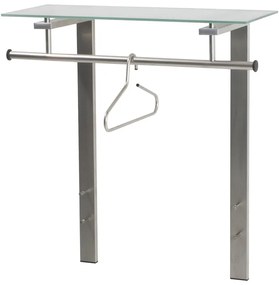 Kovový nástenný vešiak v striebornej farbe s poličkou Dutch – Spinder Design