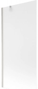 Mexen Next, 1-krídlová vaňová zástena 90 x 150 cm, 6mm sklo námraza, oceľová, 895-090-000-00-30-97