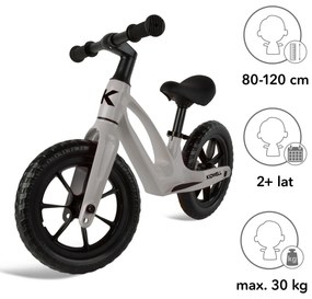 Balančný bicykel Kidwell Vito Balance, detské odrážadlo, sivý, horčíkový rám