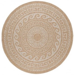 Šnúrkový koberec Comilla ornament béž, kruh