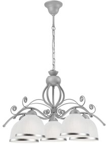 Luster na reťazi RETRO II 5xE27/60W/230V strieborná