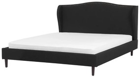 Čalúnená posteľ 180 x 200 cm čierna COLMAR Beliani