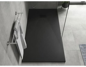 Mexen Hugo, obdĺžniková sprchová vanička SMC 170 x 80 cm, čierna, čierna krytka, 42708017-B