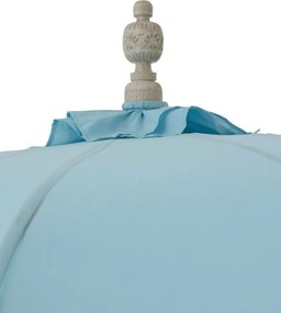 Modrý slnečník so drevenou tyčou a strapcami Bobbi Blue - ∅ 200*260 cm