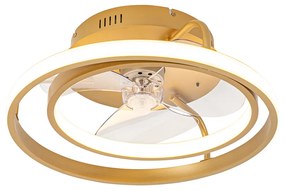 Stropný ventilátor zlatý 46,5 cm vrátane LED s diaľkovým ovládaním - Kees