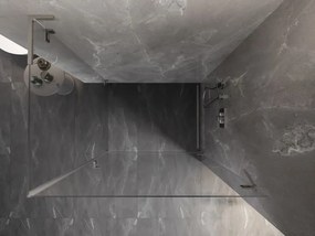 Mexen Lunar-B L, 1-krídlový sprchový kút, pravý, 100 x 70 cm, 8mm číre sklo, brúsená oceľ profil, 832L-100-070-97-00-P
