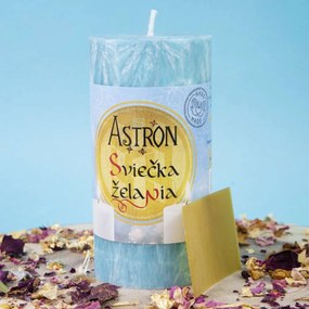 Sviečka želania Astron - valec 11 cm, Tyrkysová