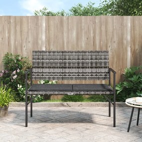 2-miestna záhradná lavička s podložkou sivá polyratan 364120