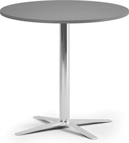 Konferenčný stolík AURA, priemer 60 cm, chróm podnož, grafit