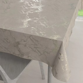 Biante Zamatový obdĺžnikový obrus Isabela IBL-018 Zlatý/dymový mramor na púdrovo béžovom 140x180 cm