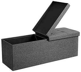 Taburetka s úložným priestorom, 38x110x38cm, tmavo sivá