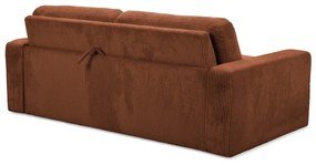 Terakotová menčestrová rozkladacia pohovka 195 cm Nona – Makamii