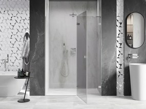 Mexen, Mexen Lunar pravé otočné sprchové dvere 130 cm, transparentné, brúsený nikel - 834-130-000-97-00-P