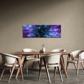 Obraz - Neónový priestor (s hodinami) (90x30 cm)
