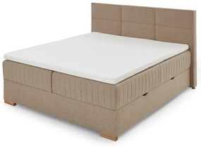 Béžová boxspring posteľ s úložným priestorom 180x200 cm Tambo – Meise Möbel