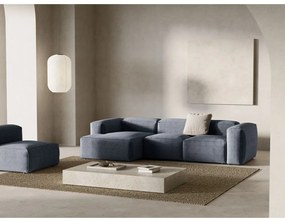 Sivomodrá menčestrová rohová pohovka (ľavý roh/s leňoškou) Bergano – Cosmopolitan Design